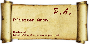 Pfiszter Áron névjegykártya