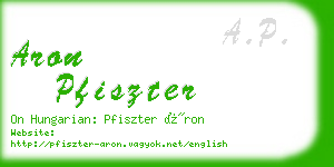 aron pfiszter business card